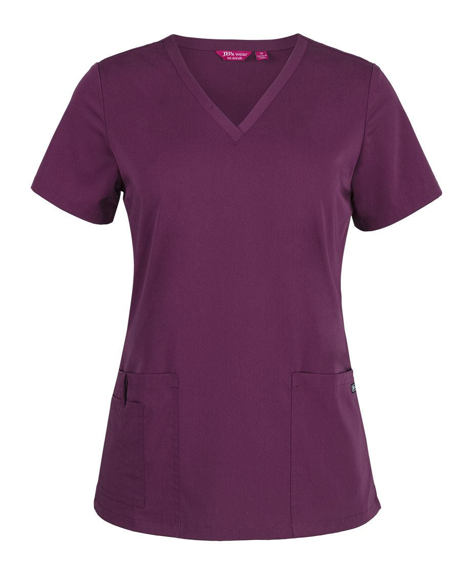 JB's LADIES NU SCRUB TOP - Wine