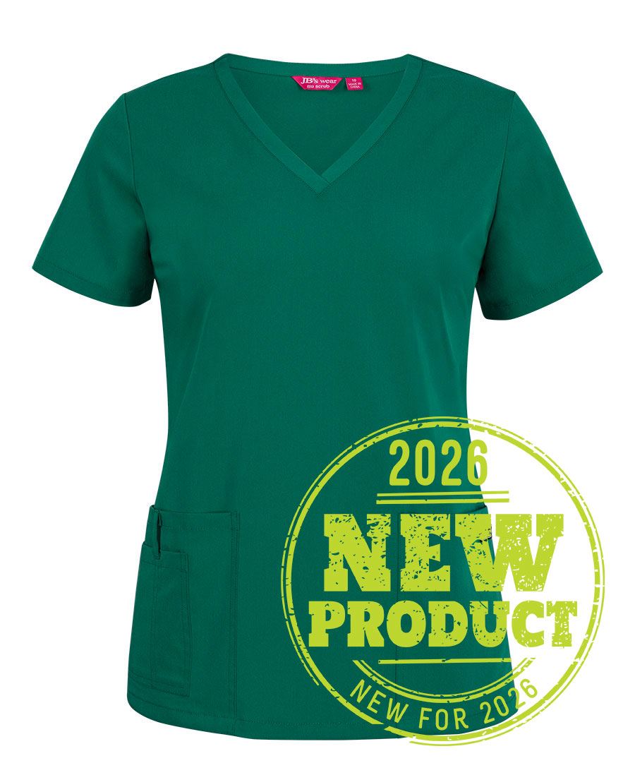 JB's LADIES NU SCRUB TOP - Hunter Green