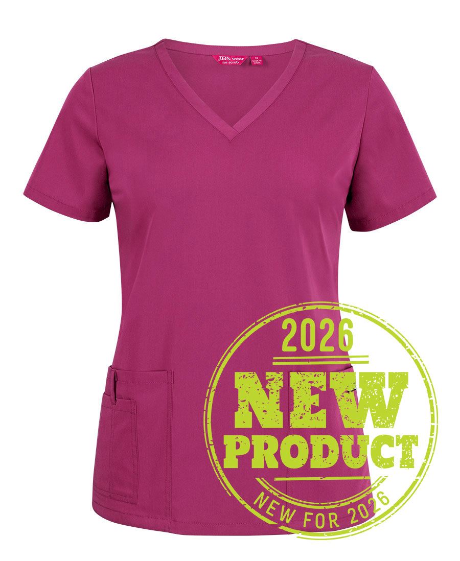 JB's LADIES NU SCRUB TOP - Fuchsia