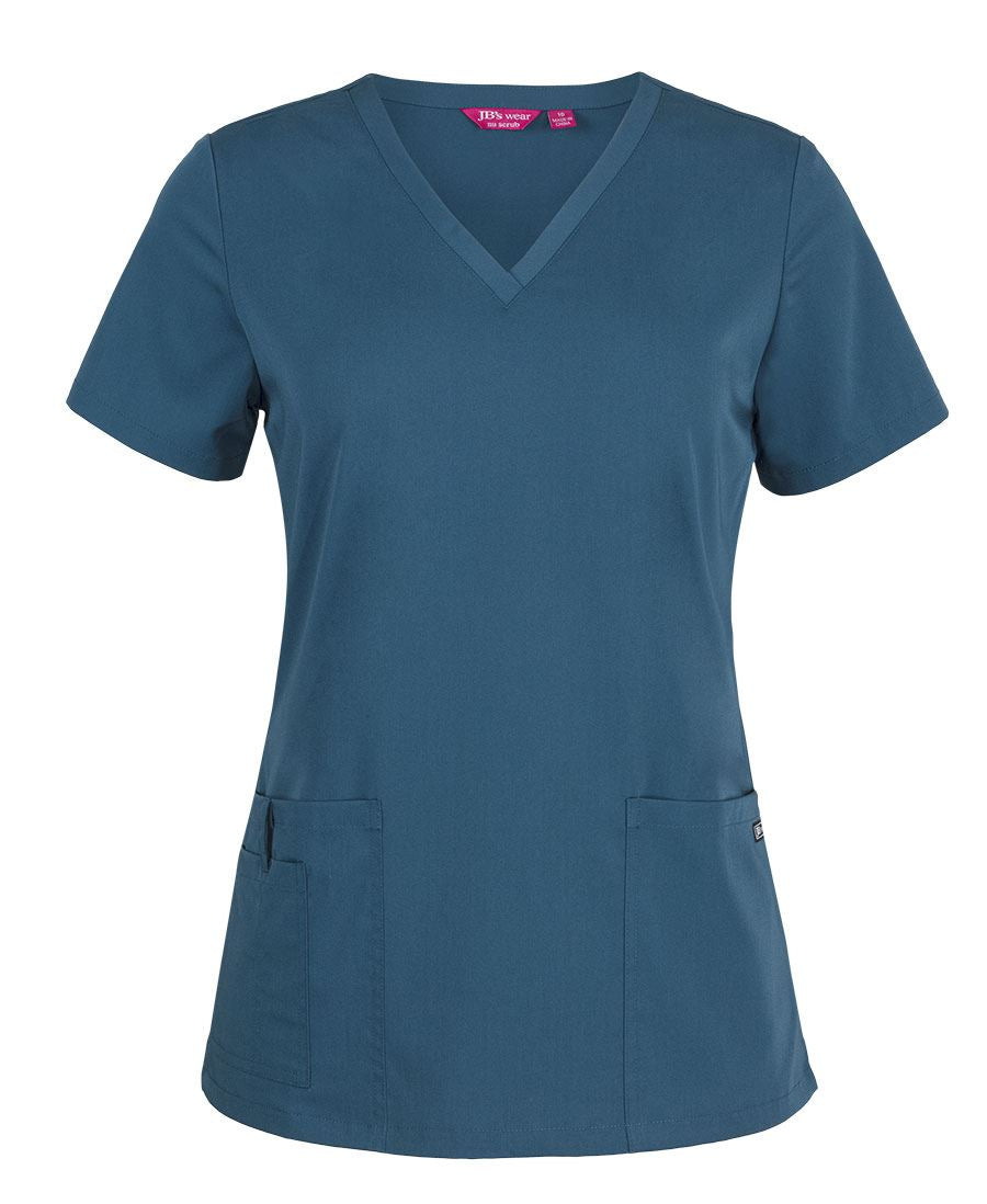 JB's LADIES NU SCRUB TOP - Storm Blue