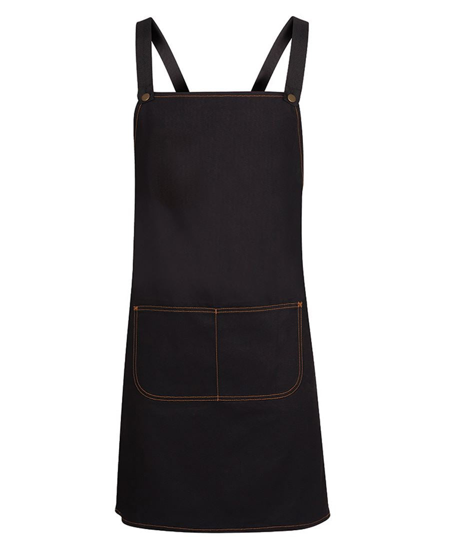 JB's CROSS BACK DENIM APRON (WITHOUT STRAP) - Black