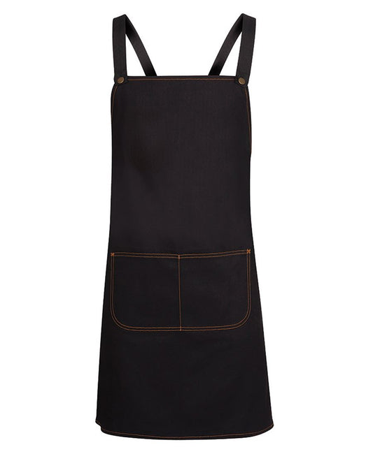 JB's CROSS BACK DENIM APRON (WITHOUT STRAP) - Black