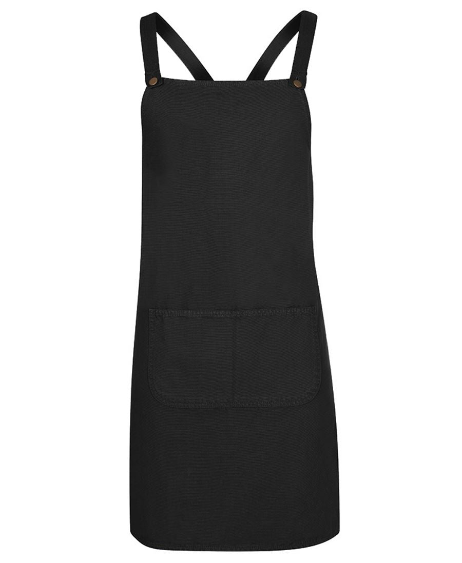 JB's CROSS BACK CANVAS APRON (WITHOUT STRAP) - Black