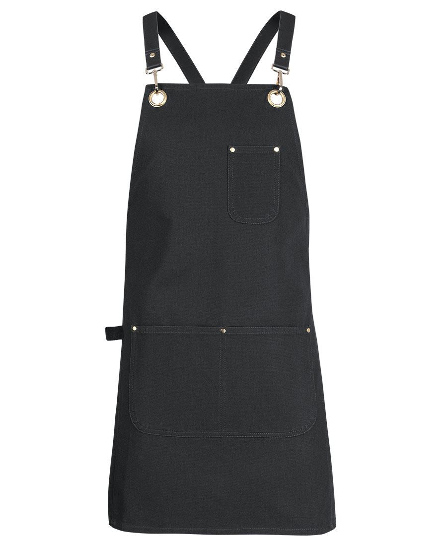 JB's 65x75 BRASS EYELET CANVAS APRON PU STRAP - Black/Black