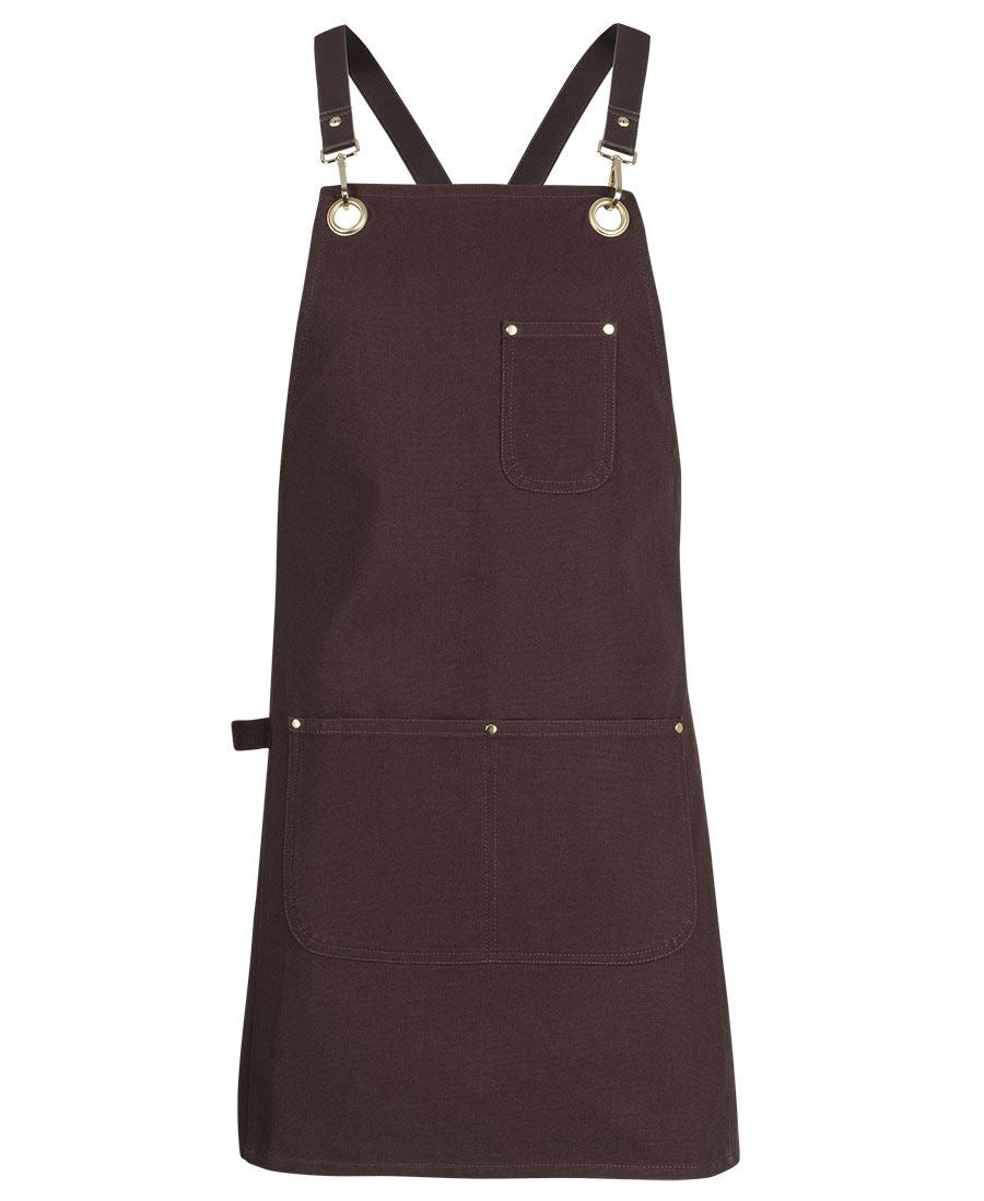 JB's 65x75 BRASS EYELET CANVAS APRON PU STRAP - Chocolate/Chocolate