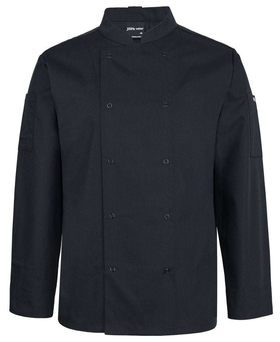JB's L/S SNAP BUTTON CHEFS JACKET - Black