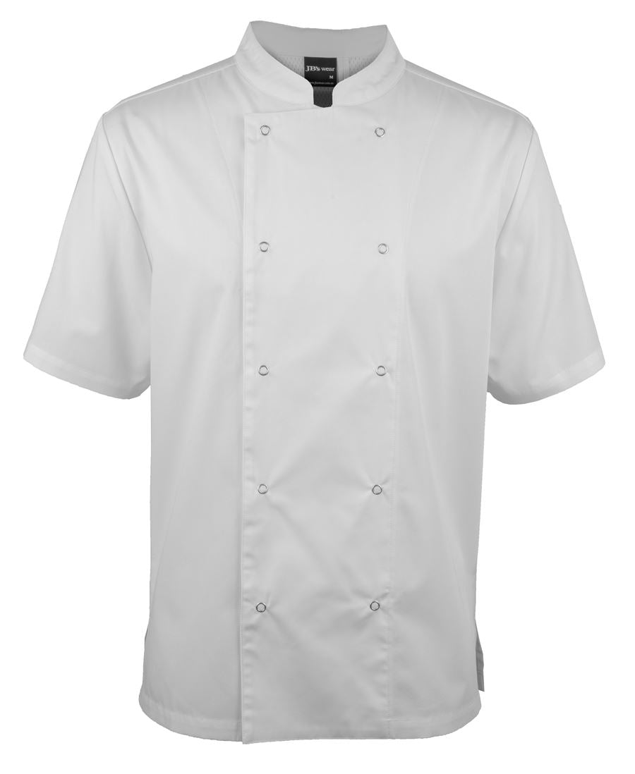 JB's S/S SNAP BUTTON CHEFS JACKET - White