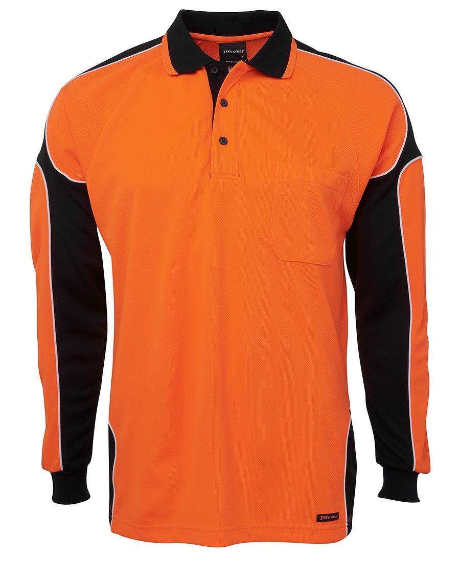 JB's HV 4602.1 L/S ARM PANEL POLO - Orange/Black