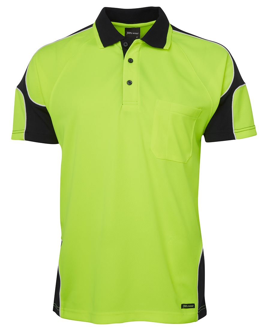JB's HV 4602.1 S/S ARM PANEL POLO - Lime/Black