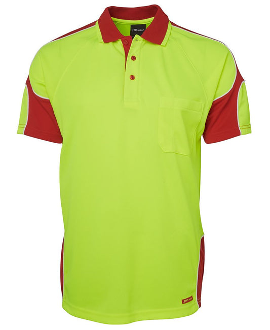 JB's HV 4602.1 S/S ARM PANEL POLO - Lime/Red