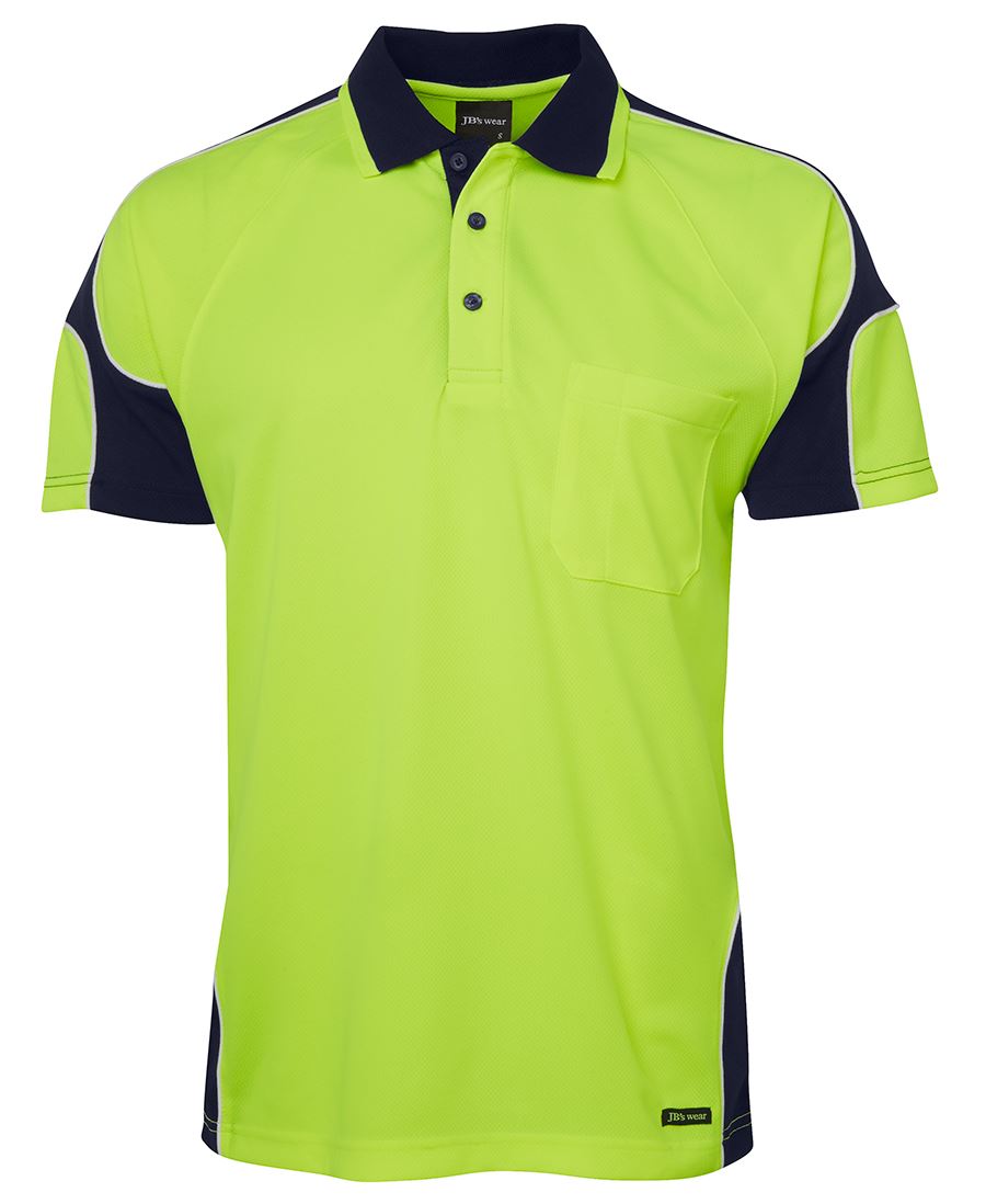 JB's HV 4602.1 S/S ARM PANEL POLO - Lime/Navy