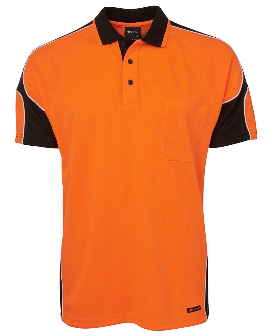 JB's HV 4602.1 S/S ARM PANEL POLO - Orange/Black