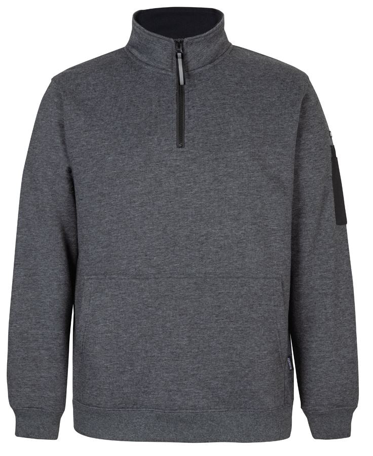 JB's 350 PREMIUM TRADE 1/2 ZIP FLEECE - Charcoal Marle/Black