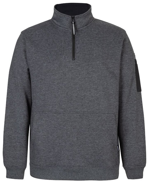 JB's 350 PREMIUM TRADE 1/2 ZIP FLEECE - Charcoal Marle/Black