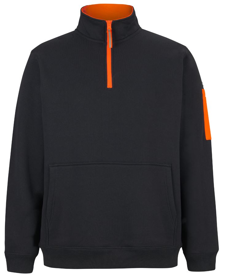 JB's 350 PREMIUM TRADE 1/2 ZIP FLEECE - Black/Orange