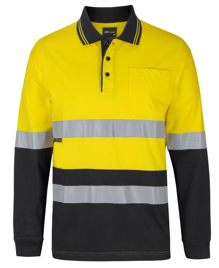 JB's HV (D+N) L/S COTTON POLO - Yellow/Black