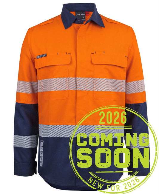 JB's FR PPE2 D+N BIOMOTION L/S WORK SHIRT - Orange/Navy