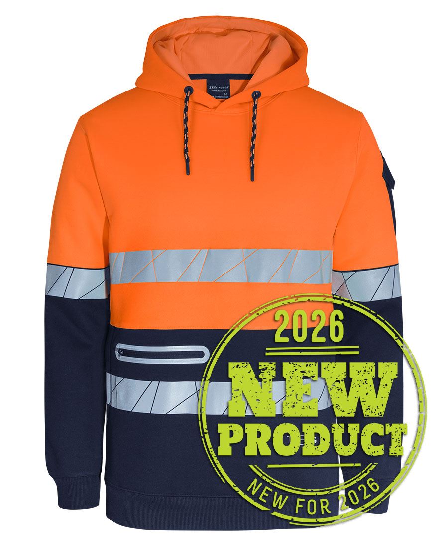 JB's 450G HV PULL OVER HOODIE WITH FRAG TAPE - Orange/Navy