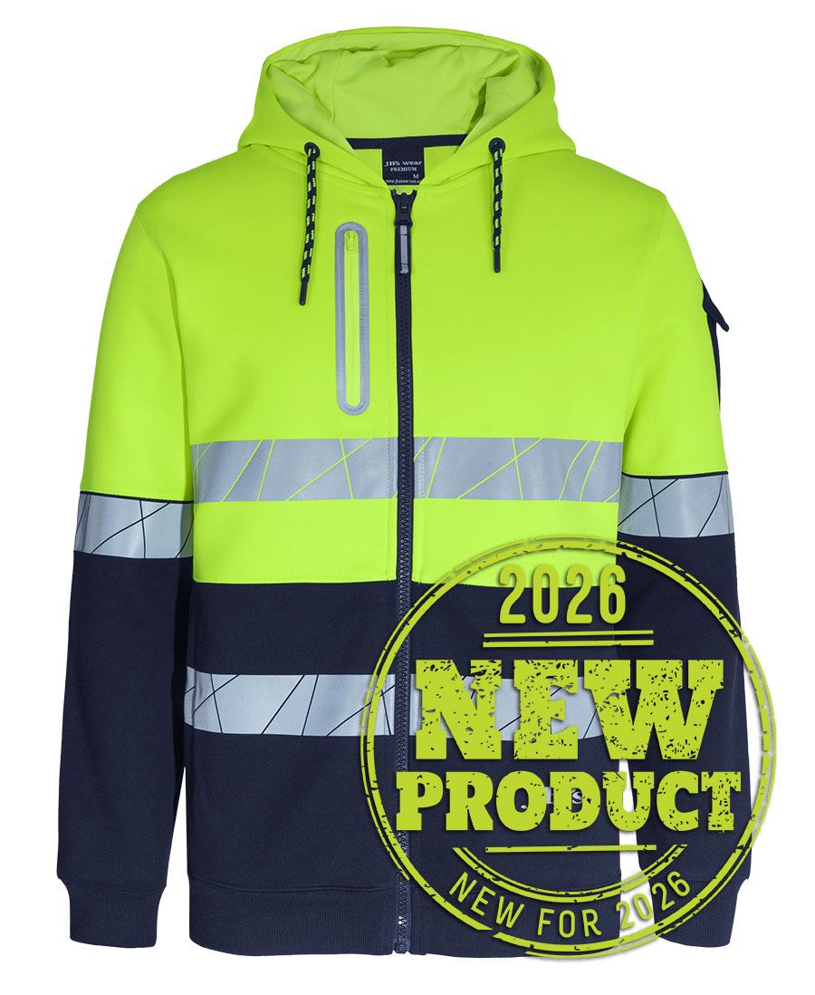 JB's 450G HV FULL ZIP HOODIE WITH FRAG TAPE - Lime/Navy