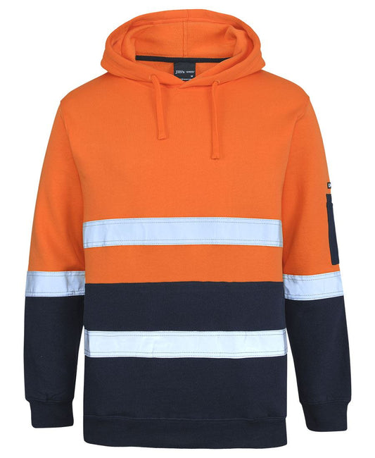 JB's HV D+N 310 COTTON PULLOVER FLEECE HOODIE - Orange/Navy