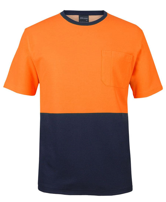 JB's HV COTTON BACK TEE - Orange/Navy