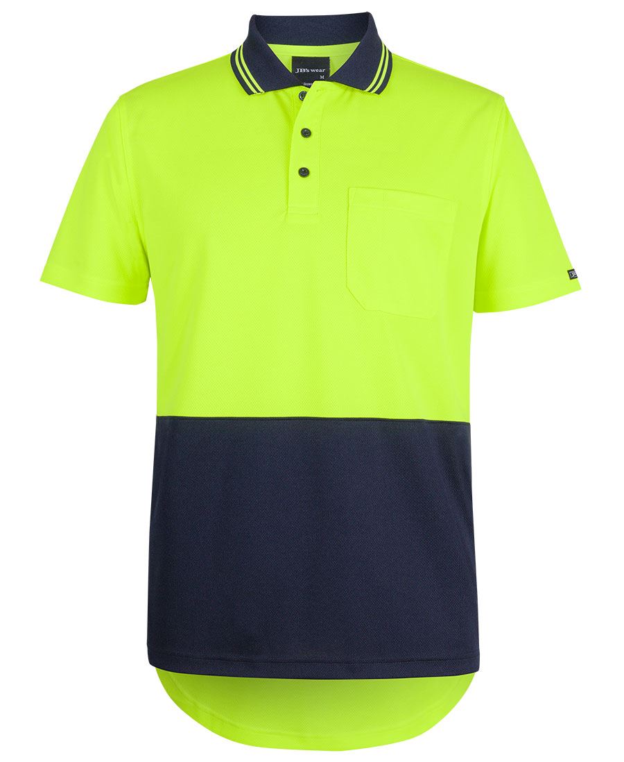 JB's HV S/S DROP TAIL POLO - Lime/Navy