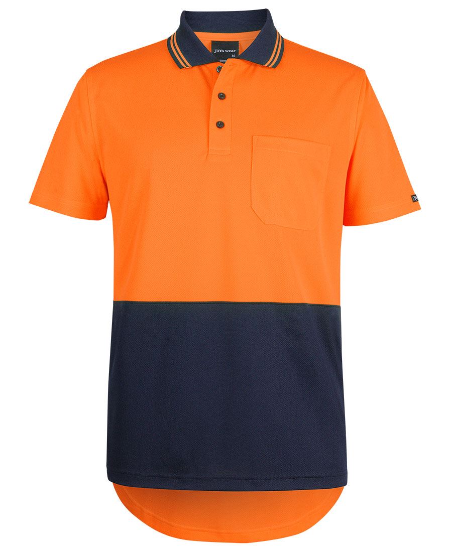 JB's HV S/S DROP TAIL POLO - Orange/Navy