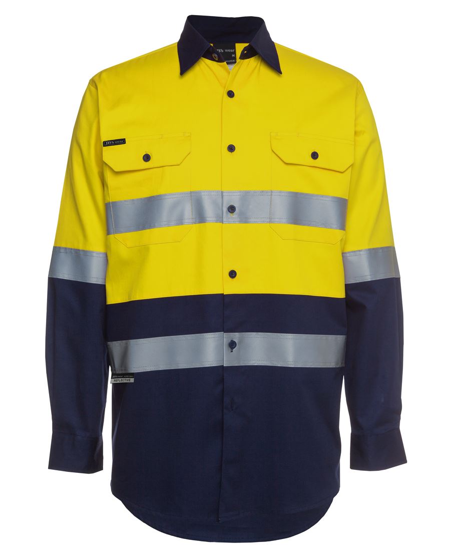 JB's HV (D+N) L/S 190G SHIRT - Yellow/Navy