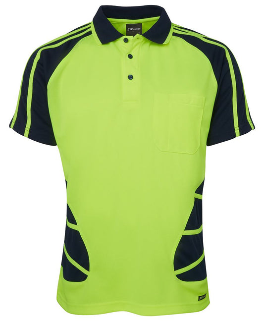 JB's HV S/S SPIDER POLO - Lime/Navy