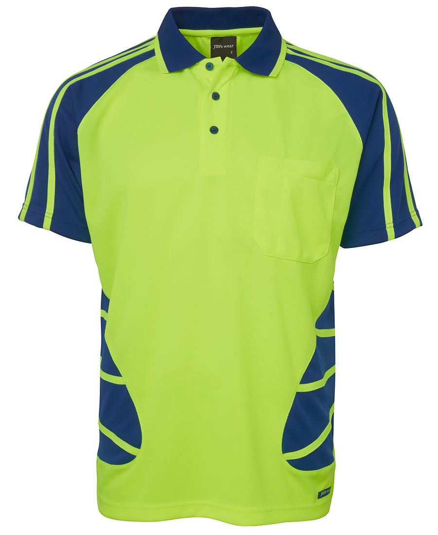 JB's HV S/S SPIDER POLO - Lime/Royal
