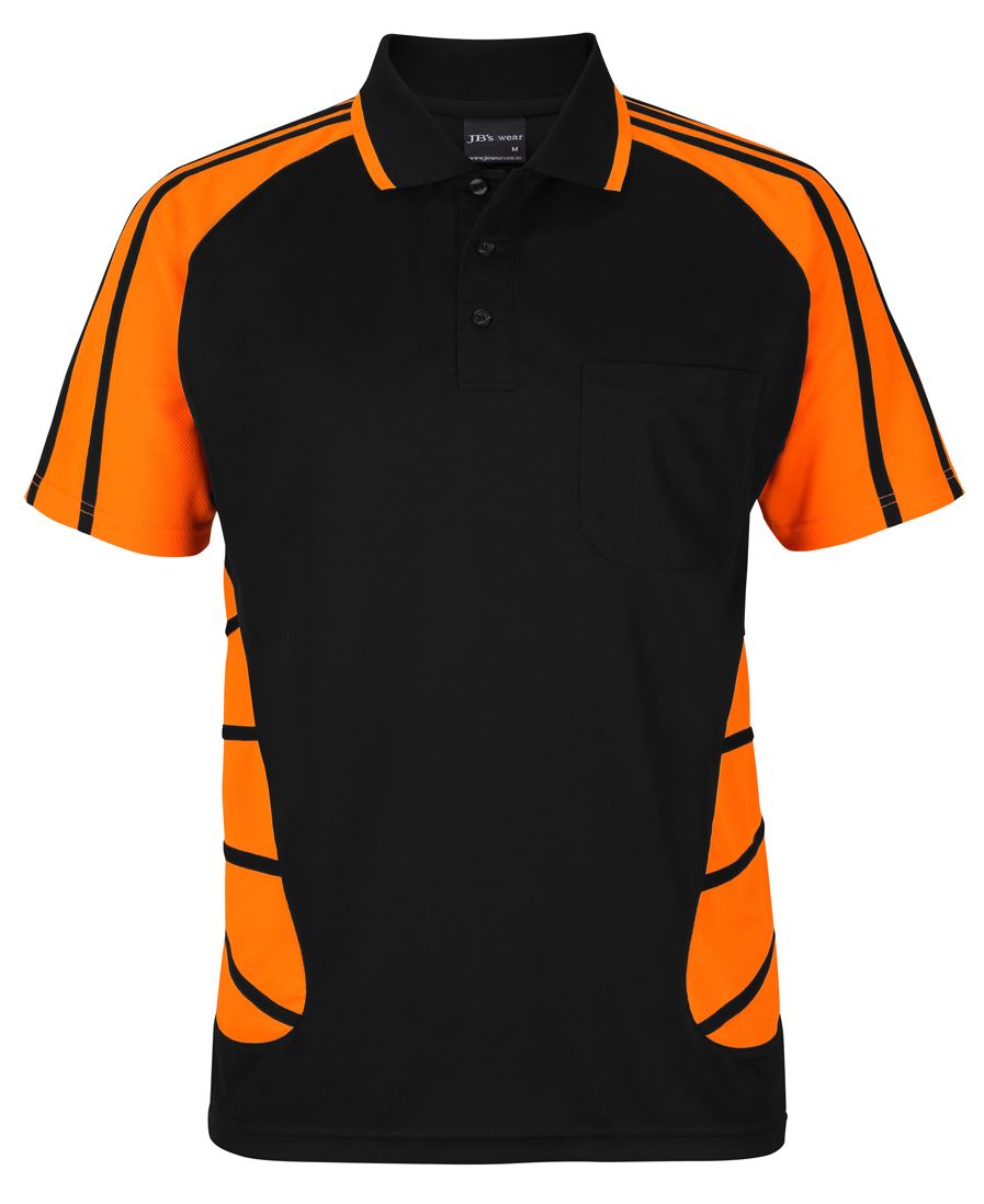 JB's STREET SPIDER POLO - Black/Orange
