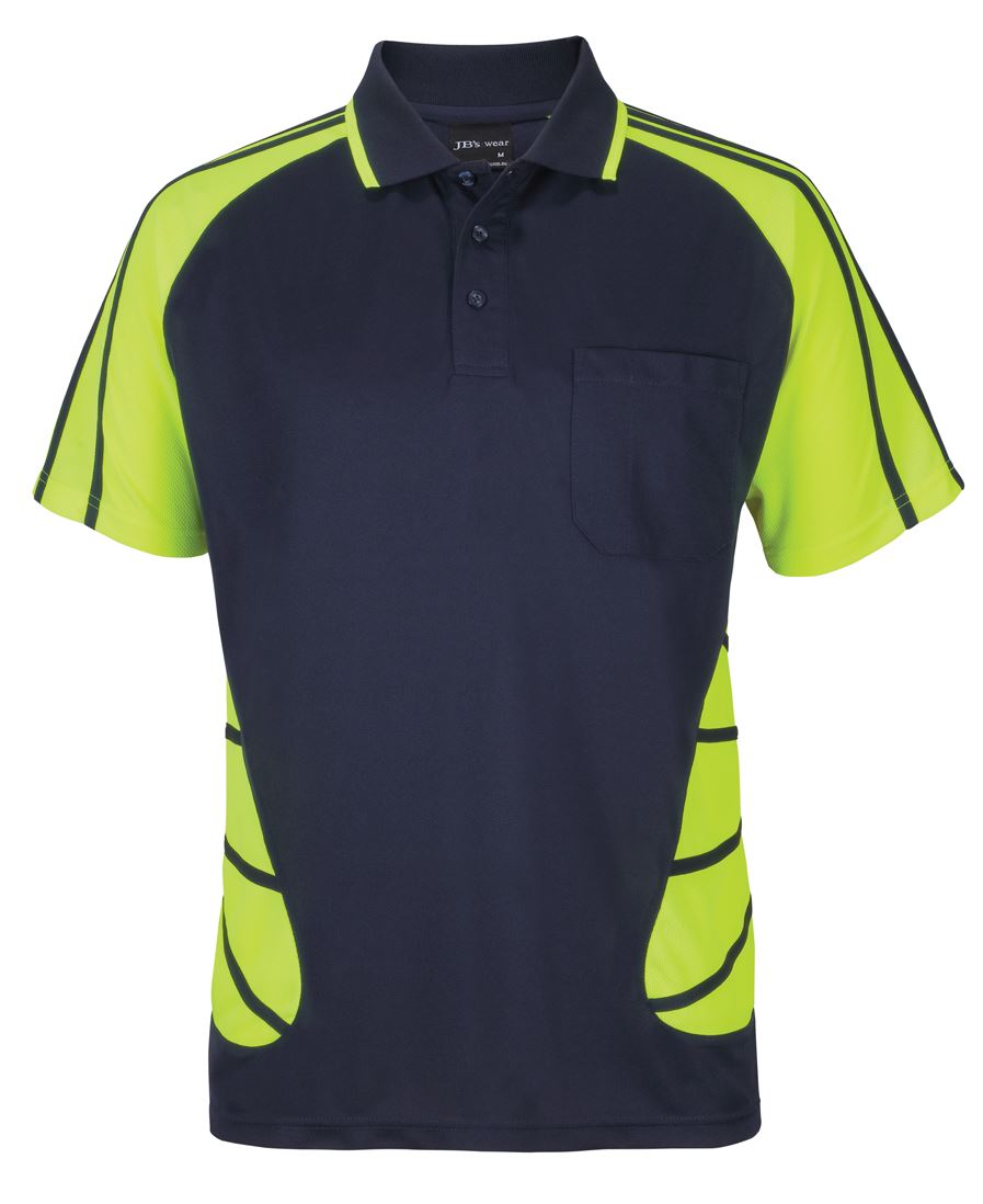 JB's STREET SPIDER POLO - Navy/Lime