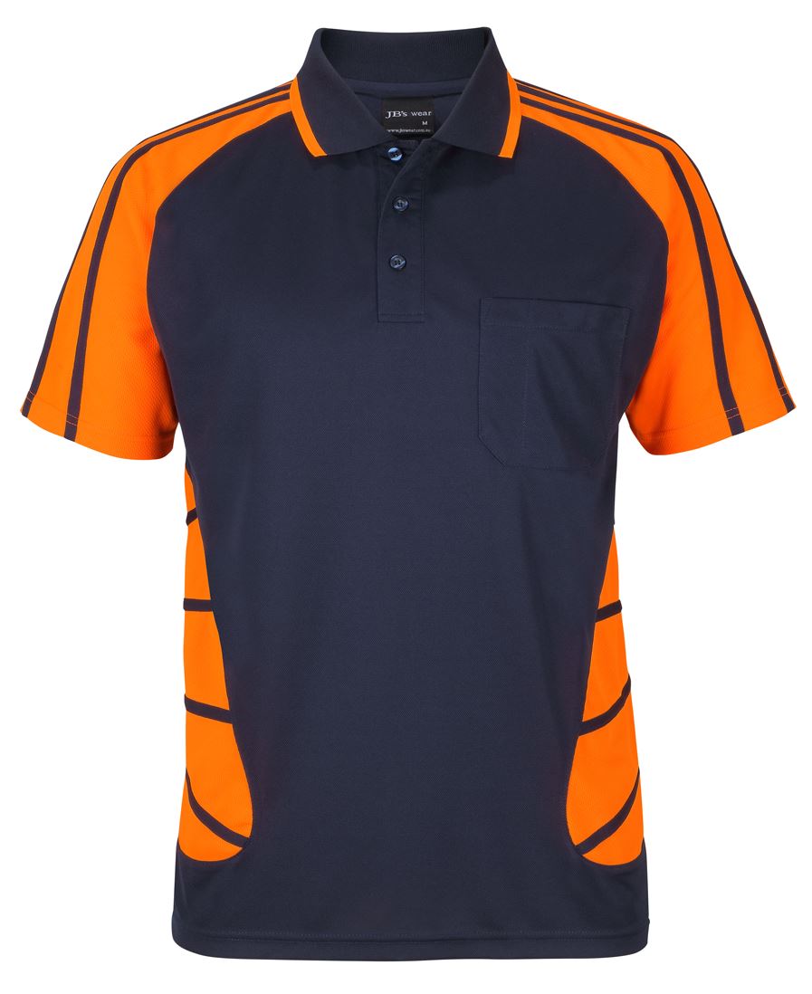 JB's STREET SPIDER POLO - Navy/Orange