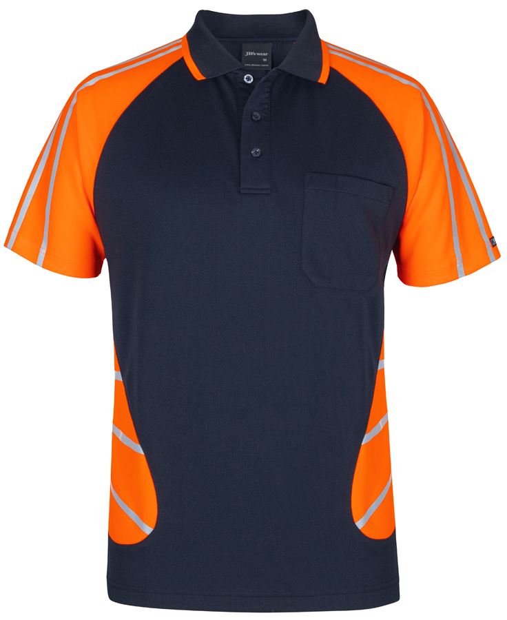 JB's STREET SPIDER POLO W/ REFLECTIVE STRIPE - Navy/Orange