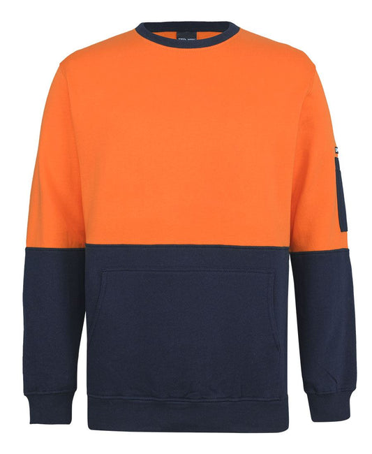 JB's HV 310 COTTON CREW NECK FLEECE - Orange/Navy