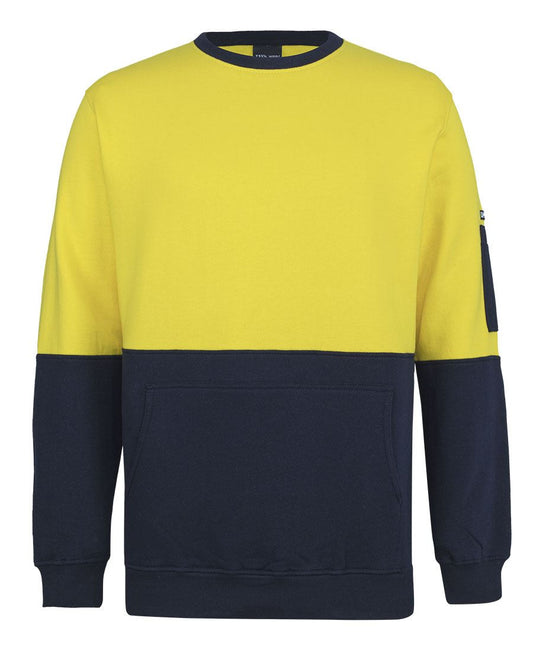 JB's HV 310 COTTON CREW NECK FLEECE - Yellow/Navy