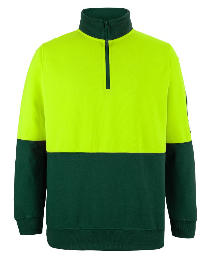 JB's HV 1/2 ZIP FLEECY - Lime/Bottle
