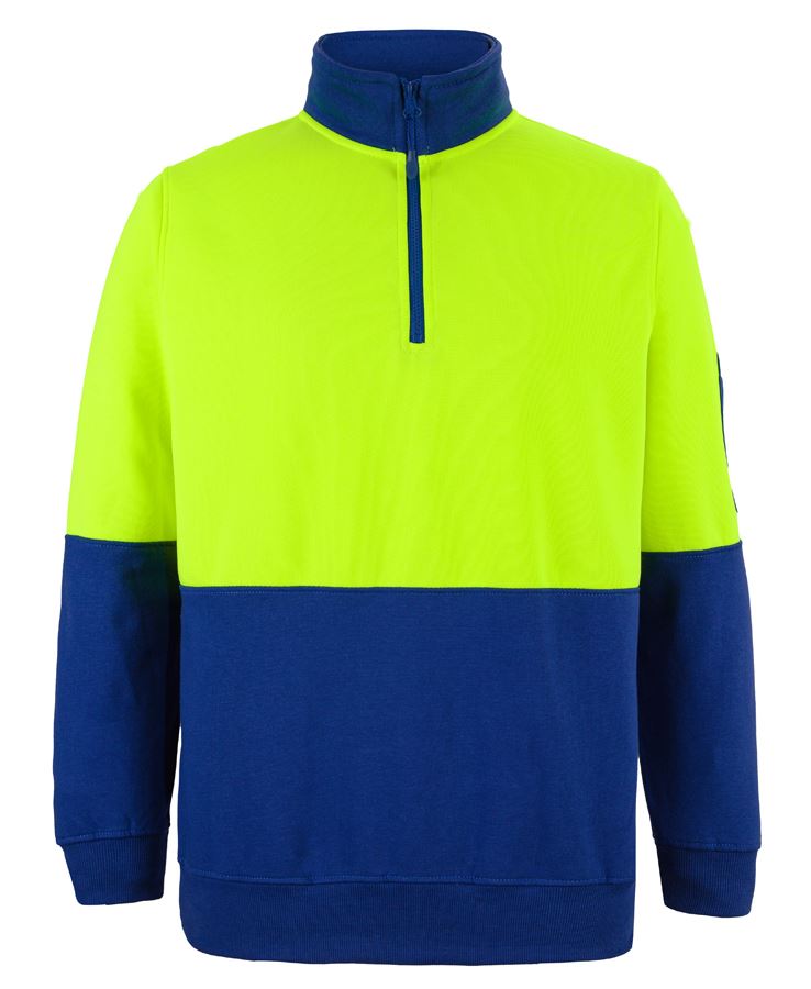 JB's HV 1/2 ZIP FLEECY - Lime/Royal