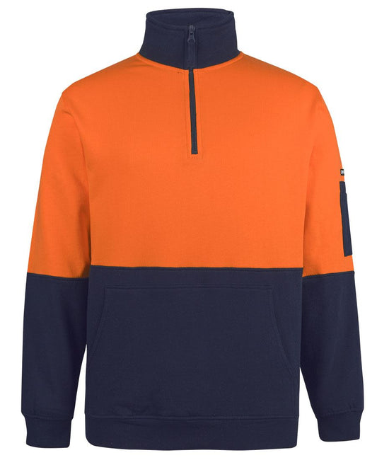 JB's HV 310 COTTON 1/2 ZIP FLEECE - Orange/Navy