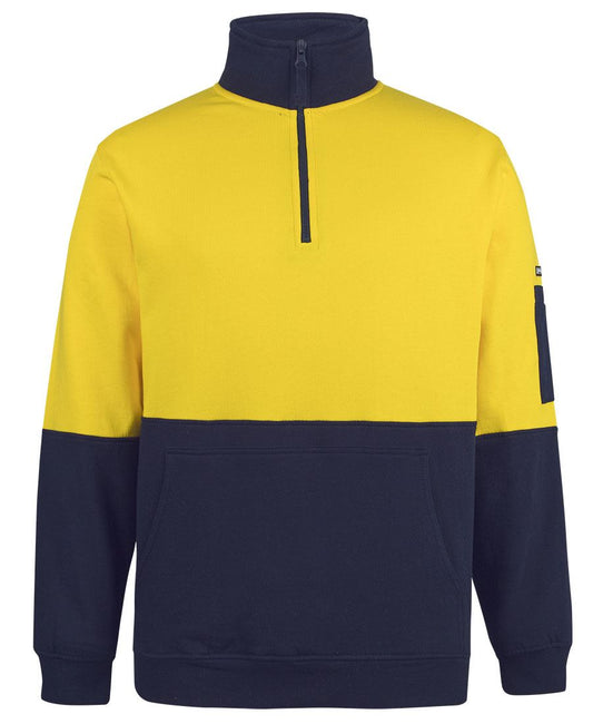 JB's HV 310 COTTON 1/2 ZIP FLEECE - Yellow/Navy
