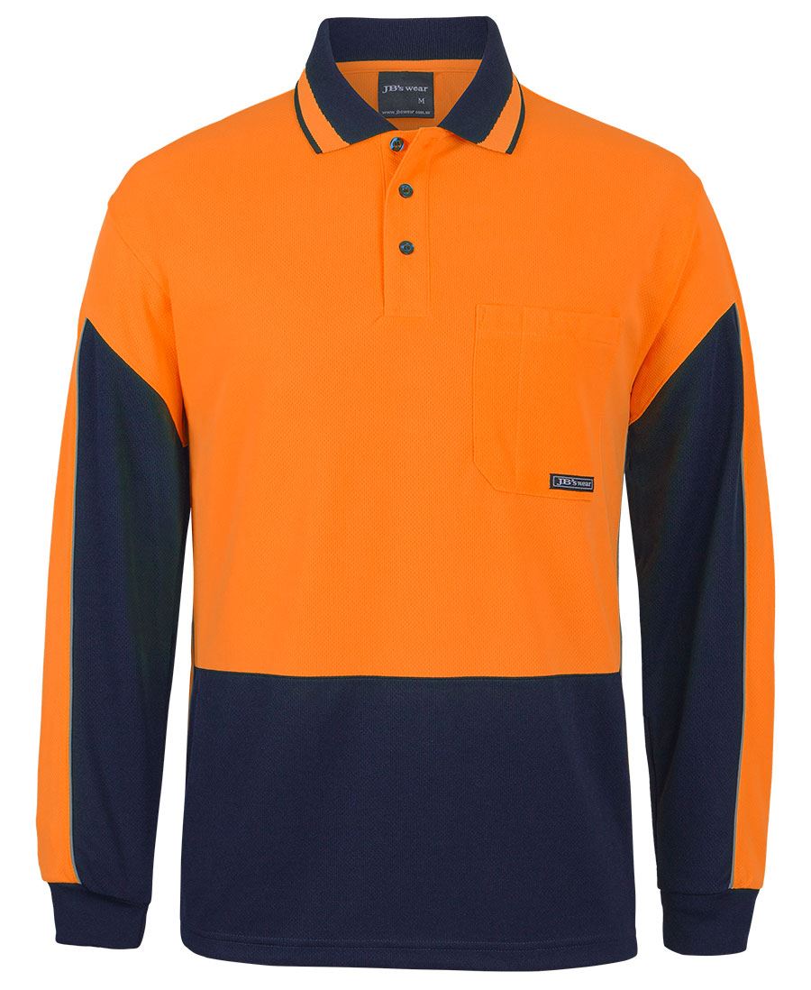 JB's HV 4602.1 L/S GAP POLO - Orange/Navy
