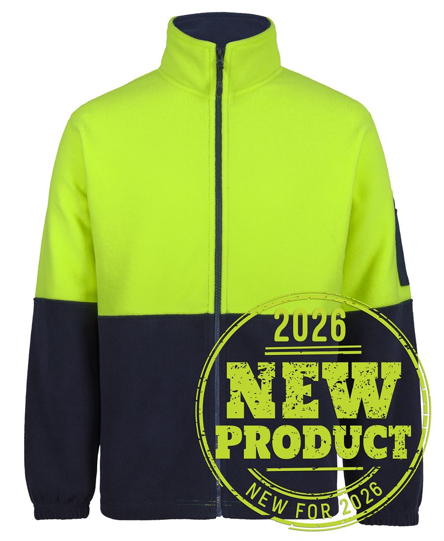 JB's HV FULL ZIP POLAR FLEECE - Lime/Navy