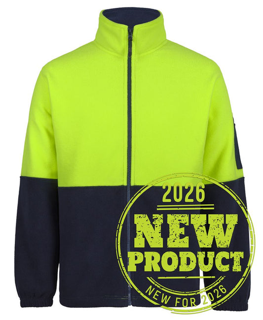 JB's HV FULL ZIP POLAR FLEECE - Lime/Navy