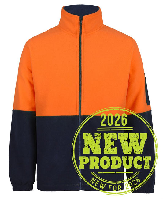 JB's HV FULL ZIP POLAR FLEECE - Orange/Navy