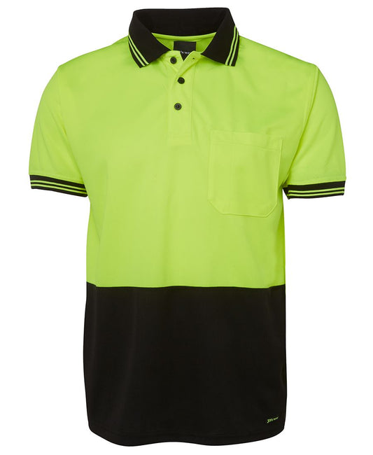 JB's HV S/S TRAD POLO - Lime/Black