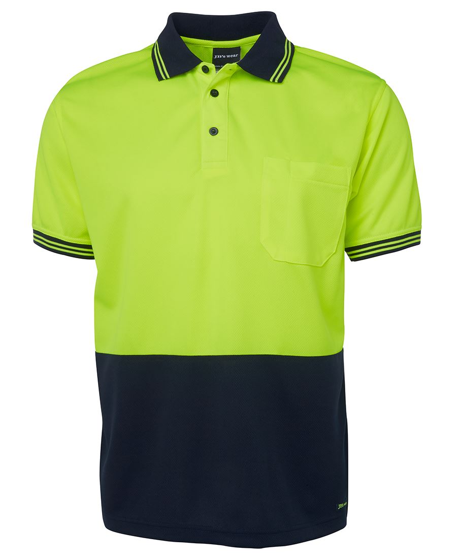 JB's HV S/S TRAD POLO - Lime/Navy