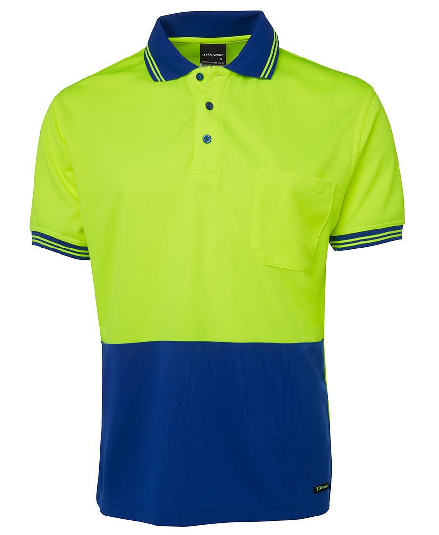 JB's HV S/S TRAD POLO - Lime/Royal