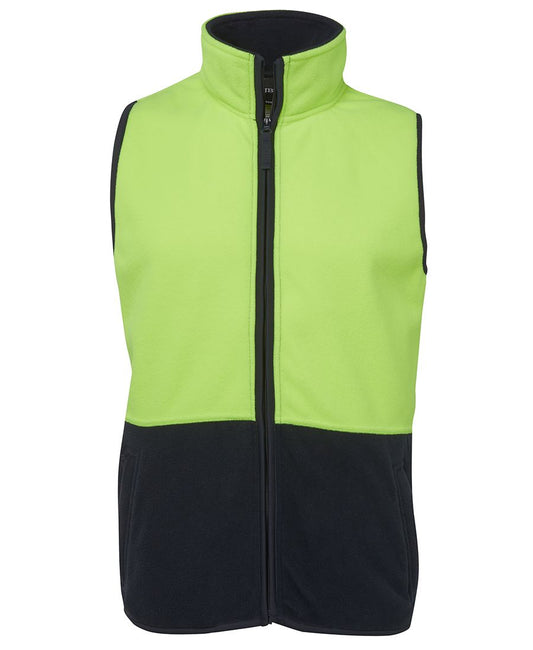 JB's HV POLAR VEST - Lime/Navy