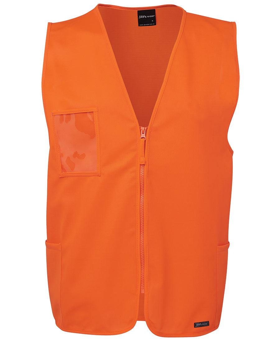 JB's HV ZIP SAFETY VEST - Orange
