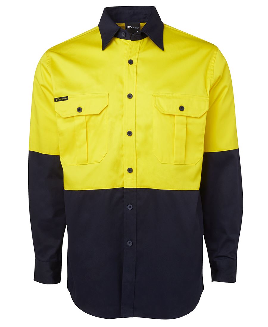 JB's HV L/S 190G SHIRT - Yellow/Navy